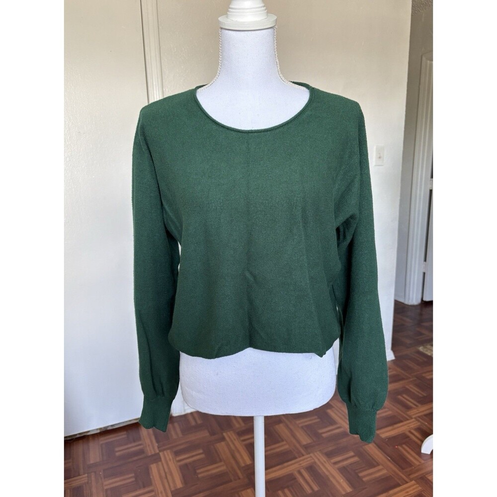Women’s Green Bishop Sleeve Knitted Top Size XL